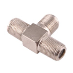 3 Ways F Female Plug to Double F Female Plug T Adapter, 3 Ways F