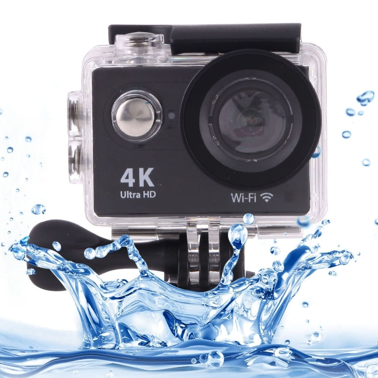 كاميرا رياضية H9 بدقة 4K Ultra HD1080P، 12 ميجابكسل، شاشة LCD بحجم 2 بوصة، واي فاي، عدسة بزاوية واسعة 170 درجة، مقاومة للماء حتى 30 متر، H9 4K (أسود)
