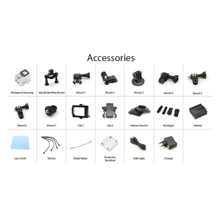 كاميرا رياضية H9 بدقة 4K Ultra HD1080P، 12 ميجابكسل، شاشة LCD بحجم 2 بوصة، واي فاي، عدسة بزاوية واسعة 170 درجة، مقاومة للماء حتى 30 متر، H9 4K (أسود)