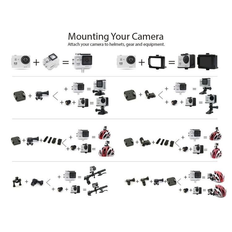 كاميرا رياضية H9 بدقة 4K Ultra HD1080P، 12 ميجابكسل، شاشة LCD بحجم 2 بوصة، واي فاي، عدسة بزاوية واسعة 170 درجة، مقاومة للماء حتى 30 متر، H9 4K (أسود)