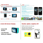 كاميرا رياضية H9 بدقة 4K Ultra HD1080P، 12 ميجابكسل، شاشة LCD بحجم 2 بوصة، واي فاي، عدسة بزاوية واسعة 170 درجة، مقاومة للماء حتى 30 متر، H9 4K (أسود)