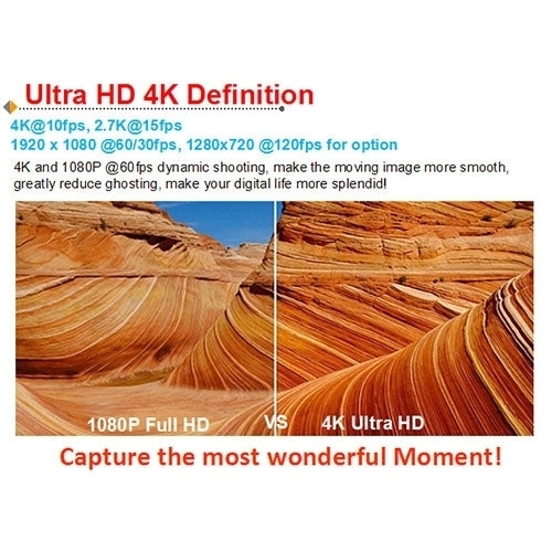 كاميرا رياضية H9 بدقة 4K Ultra HD1080P، 12 ميجابكسل، شاشة LCD بحجم 2 بوصة، واي فاي، عدسة بزاوية واسعة 170 درجة، مقاومة للماء حتى 30 متر، H9 4K (أسود)