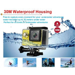 كاميرا رياضية H9 بدقة 4K Ultra HD1080P، 12 ميجابكسل، شاشة LCD بحجم 2 بوصة، واي فاي، عدسة بزاوية واسعة 170 درجة، مقاومة للماء حتى 30 متر، H9 4K (أسود)
