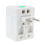 Universal US / EU / AU / UK Travel AC Power Adaptor Plug with USB Charger Socket, With USB Port