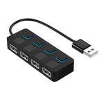 موزع USB 2.0 بأربعة منافذ مع 4 مفاتيح، 4 منافذ مع 4 مفاتيح (أسود)، 4 منافذ مع 4 مفاتيح (أبيض)