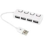 موزع USB 2.0 بأربعة منافذ مع 4 مفاتيح، 4 منافذ مع 4 مفاتيح (أسود)، 4 منافذ مع 4 مفاتيح (أبيض)