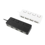 موزع USB 2.0 بأربعة منافذ مع 4 مفاتيح، 4 منافذ مع 4 مفاتيح (أسود)، 4 منافذ مع 4 مفاتيح (أبيض)