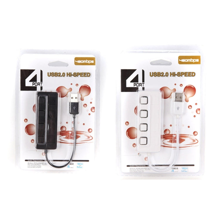 موزع USB 2.0 بأربعة منافذ مع 4 مفاتيح، 4 منافذ مع 4 مفاتيح (أسود)، 4 منافذ مع 4 مفاتيح (أبيض)