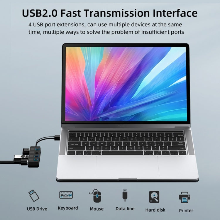 موزع USB 2.0 بأربعة منافذ مع 4 مفاتيح، 4 منافذ مع 4 مفاتيح (أسود)، 4 منافذ مع 4 مفاتيح (أبيض)