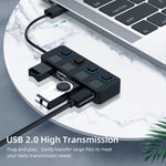 موزع USB 2.0 بأربعة منافذ مع 4 مفاتيح، 4 منافذ مع 4 مفاتيح (أسود)، 4 منافذ مع 4 مفاتيح (أبيض)
