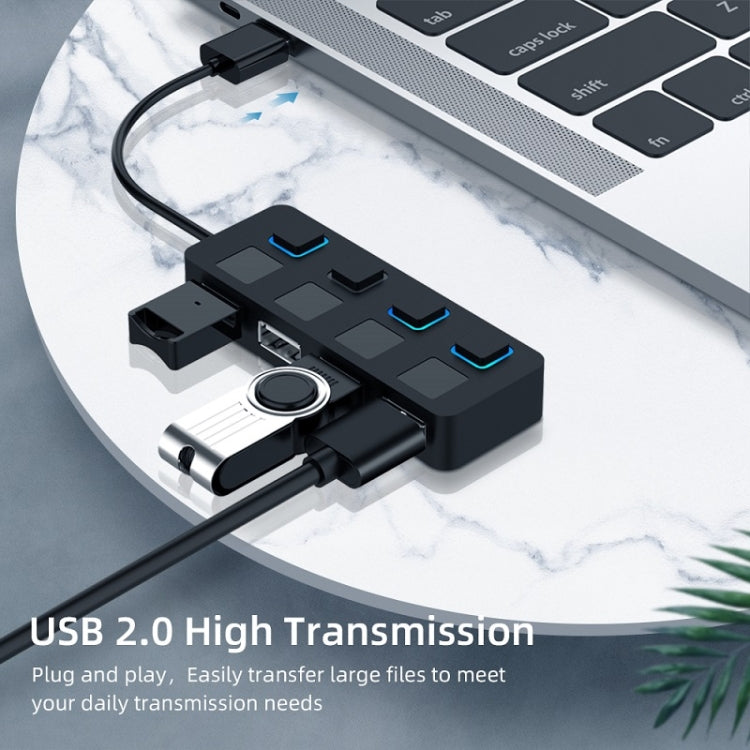 موزع USB 2.0 بأربعة منافذ مع 4 مفاتيح، 4 منافذ مع 4 مفاتيح (أسود)، 4 منافذ مع 4 مفاتيح (أبيض)