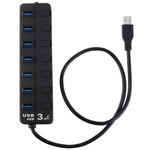 7 Ports USB 3.0 Hub with Individual Switches for each Data Transfer Ports, 7 Ports (White), 7 Ports (Black)