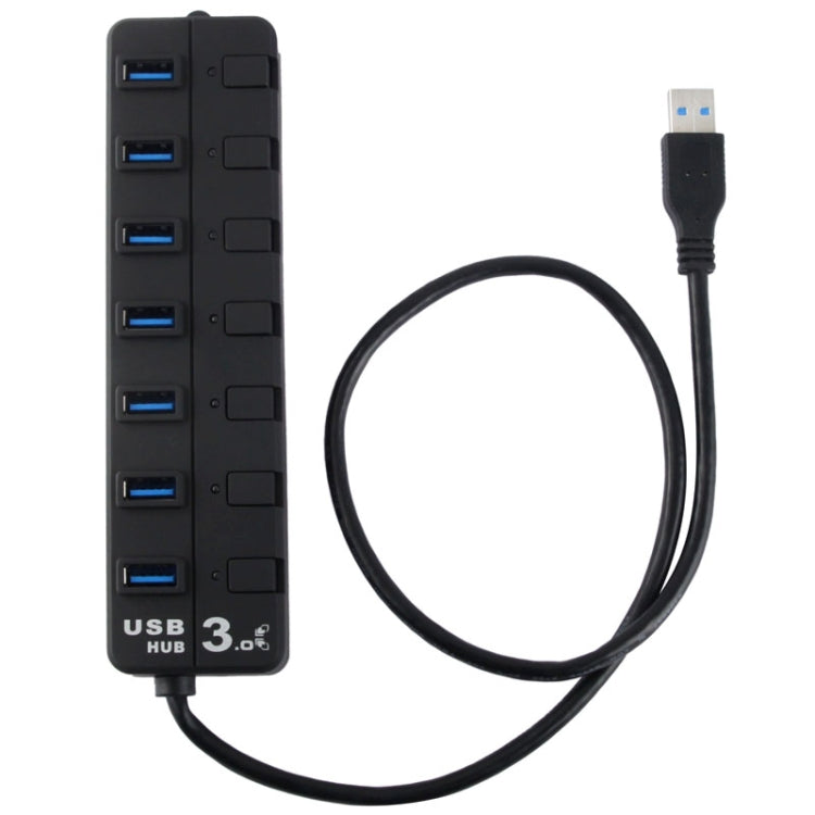 7 Ports USB 3.0 Hub with Individual Switches for each Data Transfer Ports, 7 Ports (White), 7 Ports (Black)