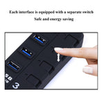 7 Ports USB 3.0 Hub with Individual Switches for each Data Transfer Ports, 7 Ports (White), 7 Ports (Black)