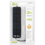 7 Ports USB 3.0 Hub with Individual Switches for each Data Transfer Ports, 7 Ports (White), 7 Ports (Black)