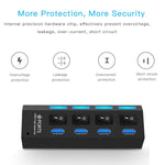 موزع USB 3.0 بأربعة منافذ، سرعة فائقة 5 جيجابت/ث، توصيل وتشغيل، يدعم 1 تيرابايت، 4 منافذ (أسود)، 4 منافذ (أبيض)