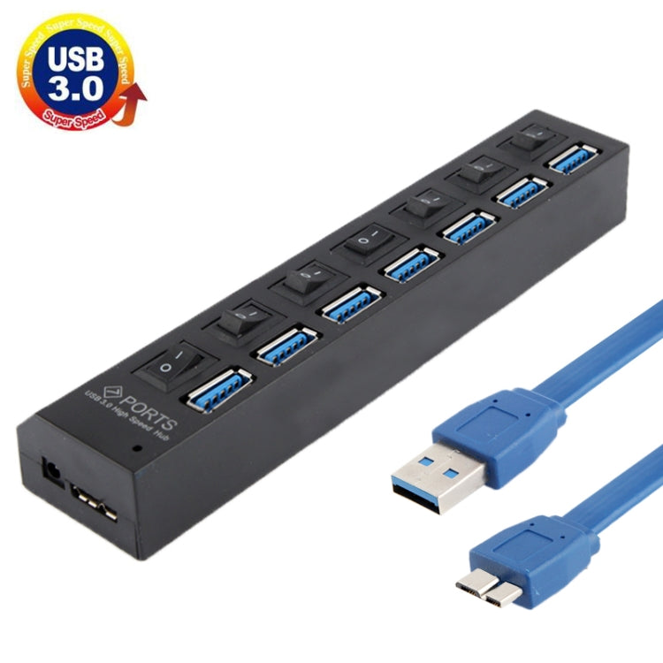 7 Ports USB 3.0 HUB, Super Speed 5Gbps, Plug and Play, Support 1TB, 7 Ports (Black), 7 Ports (White)