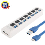 7 Ports USB 3.0 HUB, Super Speed 5Gbps, Plug and Play, Support 1TB, 7 Ports (Black), 7 Ports (White)