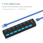7 Ports USB 3.0 HUB, Super Speed 5Gbps, Plug and Play, Support 1TB, 7 Ports (Black), 7 Ports (White)