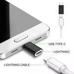 محول غلاف معدني من 8 Pin أنثى إلى USB-C / Type-C ذكر