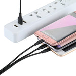 كابل شحن منسوج نايلون 3 في 1 USB إلى 8 Pin و USB-C / Type-C و Micro USB بطول 1.2 متر