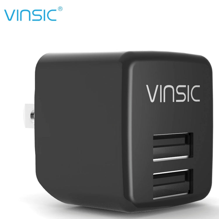 شاحن حائط USB مزدوج بمنفذين Vinsic 12 واط 5 فولت 2.4 أمبير، محول شاحن USB