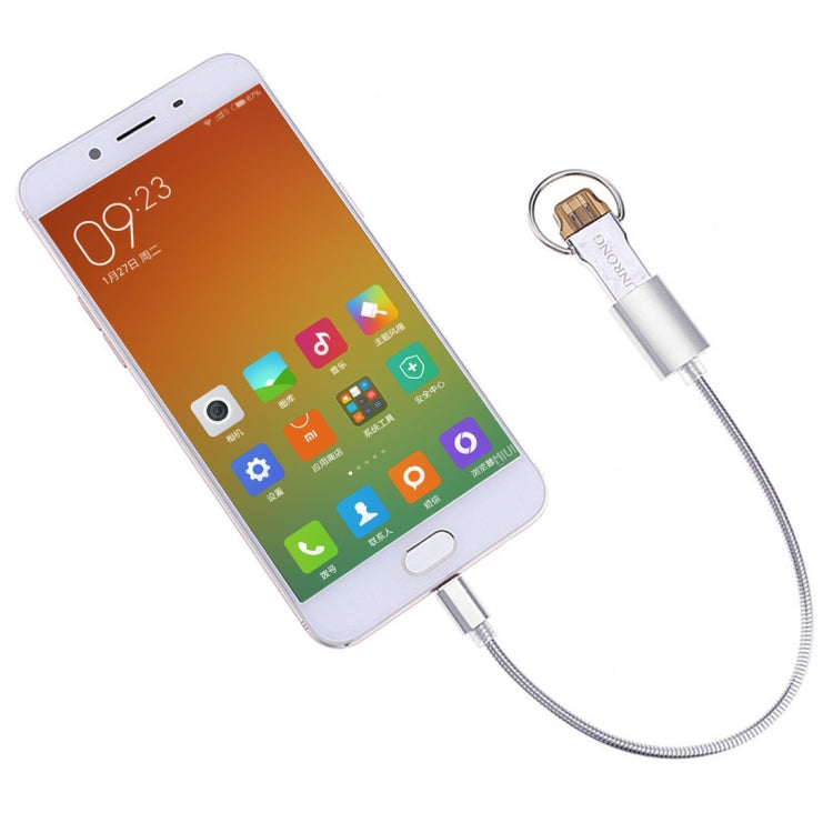 كابل شحن وبيانات محول OTG خرطوم من سبيكة الألمنيوم Micro USB إلى USB بطول 24 سم 2A مع موصل USB-C / Type-C