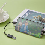 كابل شحن وبيانات محول OTG خرطوم من سبيكة الألمنيوم Micro USB إلى USB بطول 24 سم 2A مع موصل USB-C / Type-C