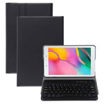 غطاء لوحي من الجلد مع لوحة مفاتيح بلوتوث مغناطيسية قابلة للفصل رفيع للغاية لجهاز Galaxy Tab A 8.0 2019 P200 / P205، مع حامل