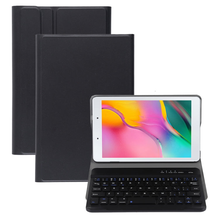 غطاء لوحي من الجلد مع لوحة مفاتيح بلوتوث مغناطيسية قابلة للفصل رفيع للغاية لجهاز Galaxy Tab A 8.0 2019 P200 / P205، مع حامل