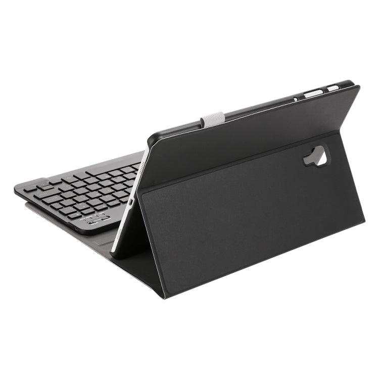 ST590S Bluetooth 3.0 Fine Wool Texture PU Leather ABS Detachable Seven-color Backlight Bluetooth Keyboard Leather Tablet Case for Samsung Galaxy Tab A 10.5 inch T590 / T595, with Pen Slot & Holder