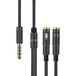 2 in 1 3.5mm Male to Double 3.5mm Female TPE High-elastic Audio Cable Splitter, Cable Length: 32cm