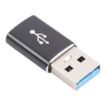 3 PCS USB-C / Type-C Female to USB 3.0 Male Aluminum Alloy Adapter, Support Charging & Transmission Data, USB 3.0