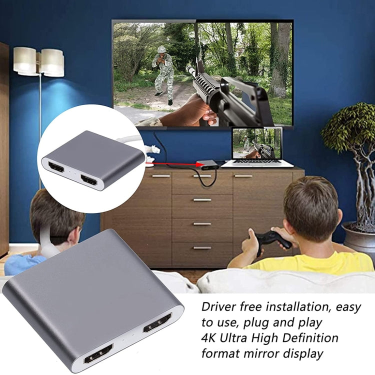 محول إخراج 4K Ultra HD ثنائي HDMI إلى USB-C / Type-C، 9175B