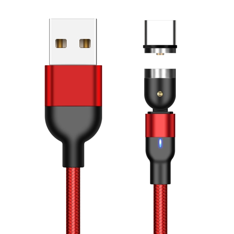 2m 2A Ausgang USB-auf-USB-C- / Typ-C-Nylon-geflochtenes, drehbares magnetisches Ladekabel, 2m Typ-C