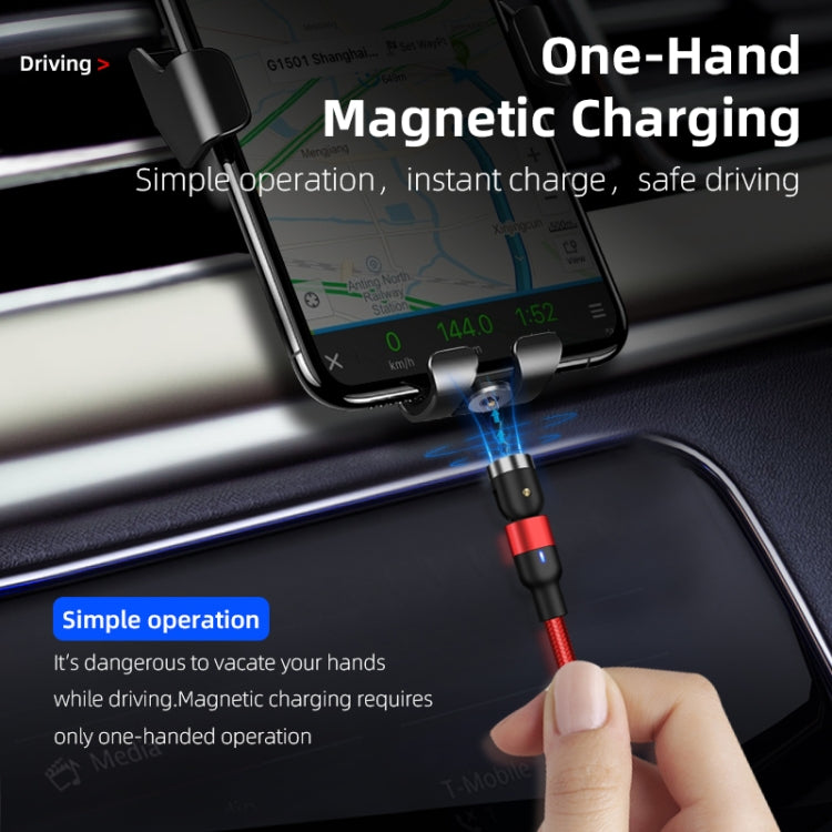 2m 2A Ausgang USB-auf-USB-C- / Typ-C-Nylon-geflochtenes, drehbares magnetisches Ladekabel, 2m Typ-C