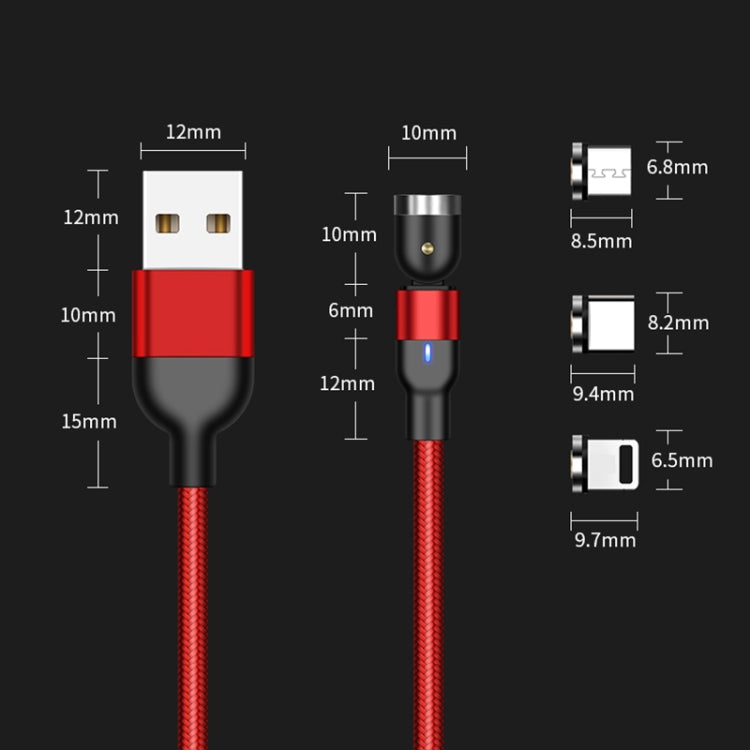 2m 2A Ausgang USB-auf-USB-C- / Typ-C-Nylon-geflochtenes, drehbares magnetisches Ladekabel, 2m Typ-C