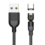 1m 2A Output USB to USB-C / Type-C Nylon Braided Rotate Magnetic Charging Cable, 1m Type-C