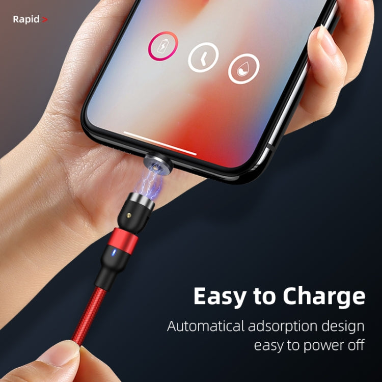 1m 2A Output USB to USB-C / Type-C Nylon Braided Rotate Magnetic Charging Cable, 1m Type-C