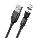 1m 3A Output USB to USB-C / Type-C 540 Degree Rotating Magnetic Data Sync Charging Cable, 1m Type-C