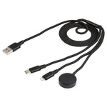 كابل شحن متعدد الوظائف 3 في 1 لآيفون / ساعة أبل 8 دبابيس + Type-C / USB-C + قاعدة شحن مغناطيسية، الطول: 1 م، 3 في 1