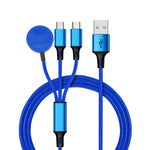 كابل شحن متعدد الوظائف 3 في 1 لآيفون / ساعة أبل 8 دبابيس + Type-C / USB-C + قاعدة شحن مغناطيسية، الطول: 1 م، 3 في 1
