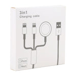 كابل شحن متعدد الوظائف 3 في 1 لآيفون / ساعة أبل 8 دبابيس + Type-C / USB-C + قاعدة شحن مغناطيسية، الطول: 1 م، 3 في 1