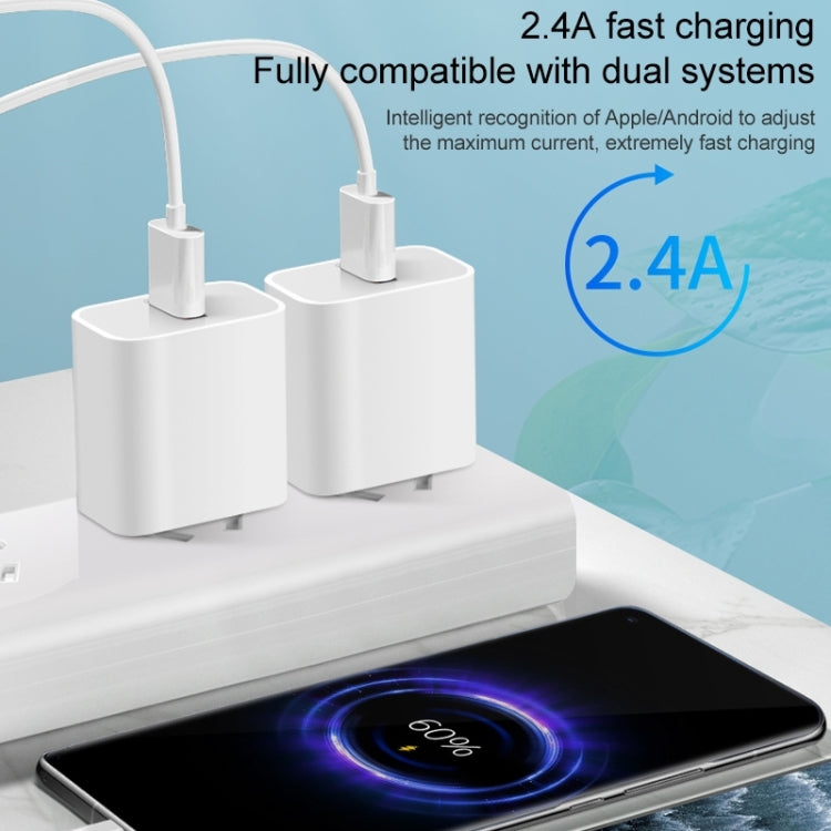 شاحن سفر فلاش بمنفذين USB بقوة 2.4 أمبير M117، قابس أوروبي، منفذين USB
