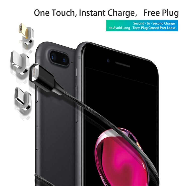 كابل بيانات مغناطيسي مضفر من النايلون USB إلى Micro USB، خرج 3A، طول الكابل: 1m، Micro USB، M11