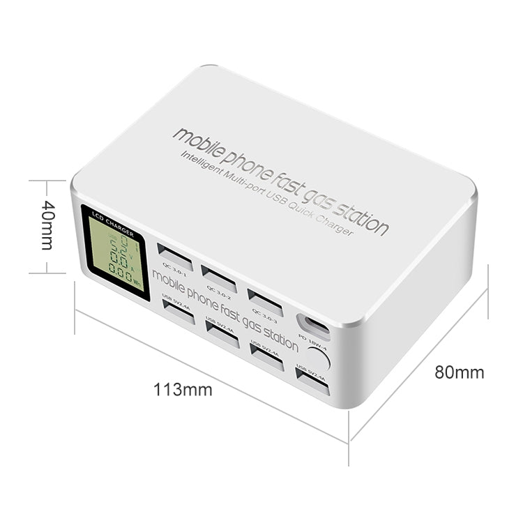 محطة شحن USB ذكية متعددة الوظائف 8 في 1 818D، حامل ذكي