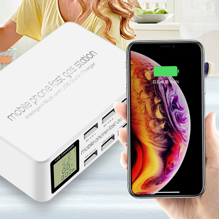 محطة شحن USB ذكية متعددة الوظائف 8 في 1 818D، حامل ذكي