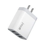 شاحن سفر IVON AD37 بتيار 5 أمبير و QC 3.0 بثلاثة منافذ USB، قابس أمريكي، AD37