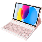 For iPad 11 2025 / 10th Gen 10.9 2022 A10B Lambskin Texture Ultra-thin Bluetooth Keyboard Leather Tablet Case with Pen Slot, A10B