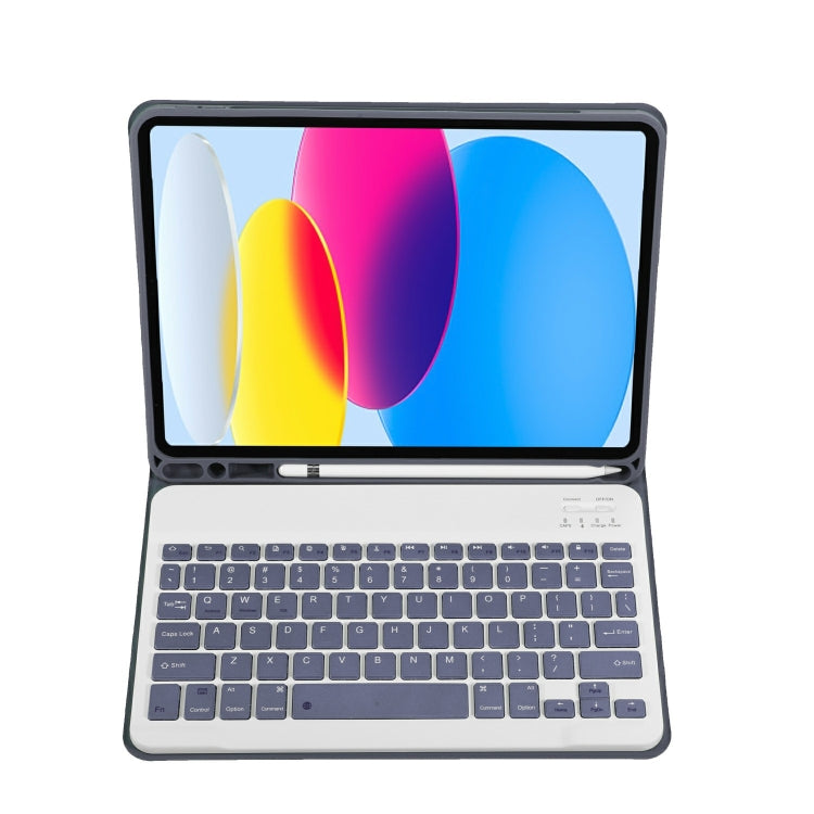 For iPad 11 2025 / 10th Gen 10.9 2022 A10B Lambskin Texture Ultra-thin Bluetooth Keyboard Leather Tablet Case with Pen Slot, A10B